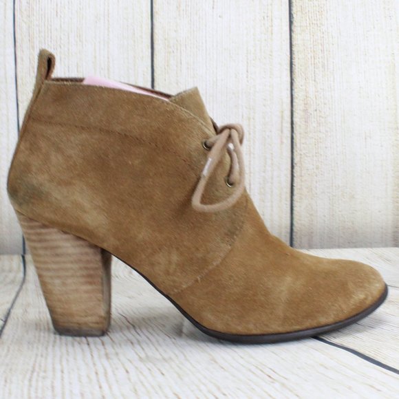 Lucky Brand Shoes - Lucky Brand Brown Suede Lace-up Heeled Ankle Boots Size 9 M